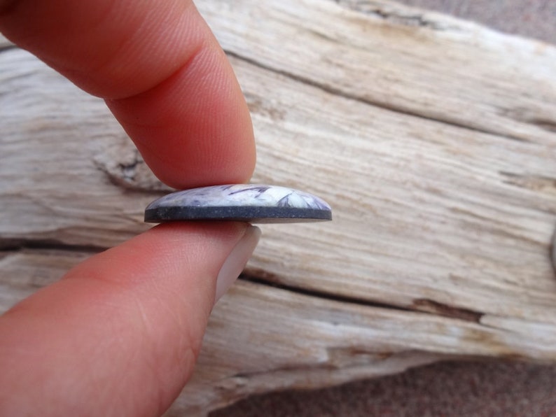 Lepidolite with Tourmaline cabochon 29x18mm