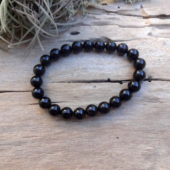 Shungite Black Tourmaline Mens bracelet /Root Chakra healing | Etsy