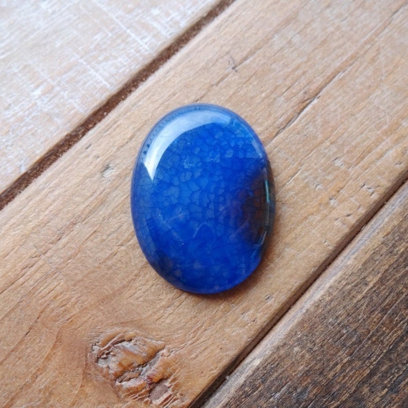 Blue Dragon Veins Agate oval cabochon 40x30mm