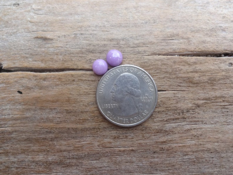lilac gemstone natural stone cabochon jewelry supplies Pair Phosphosiderite round cabochon 5x3mm