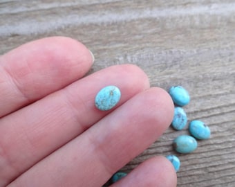 Turquoise cabochon 8x5mm, Natural Turquoise Gemstone Cabochon, oval ring size cabochon