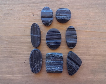 Raw Black Tourmaline cabochon, rough Black Tourmaline Cabochon, Natural Black Gemstone crystal cabochon