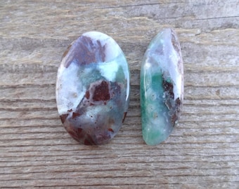 Grüner Chalcedon cabochon, Natürlicher Chalcedon, grüner Edelstein Cabochon