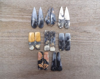 Par Maligano Jasper cabochons, markis Jasper cabochon, Maligano Jasper matchade par, indonesiska Maligano Jasper matchpar