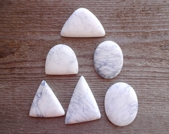 Stor Cacholong cabochon, vita ädelstenar hänge storlek