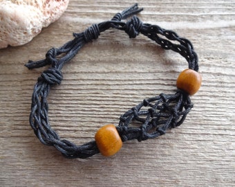 Handgefertigtes Makramee-Kristallhalter-Armband, leerer Käfig-Beutel-Schnurarmband für Stein, Kristallanzeige verstellbares Armband, leerer Steinkorb