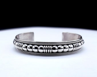 Navajo Bracelet .925 Silver Natural Mined Turquoise Signed