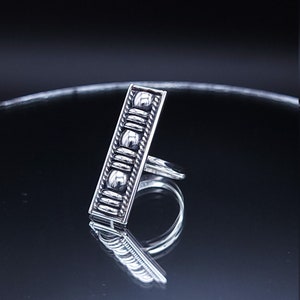 Long Silver Ring // Long Bar Ring // Navajo ring // Thomas Charley // Sterling Silver Ring // handmade jewelry