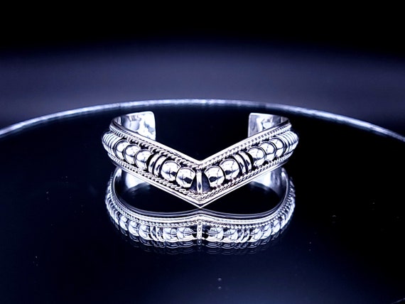 Navajo Sterling Silver Cuff Bracelet Handmade Statement Cuff Southwestern Jewelry Bold Silver Bracelet colton charley jewelry