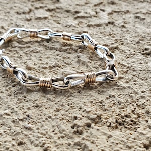 Argentium Silver Chain Bracelet // Navajo Jewelry // Silver Bracelet // 14k gold filled
