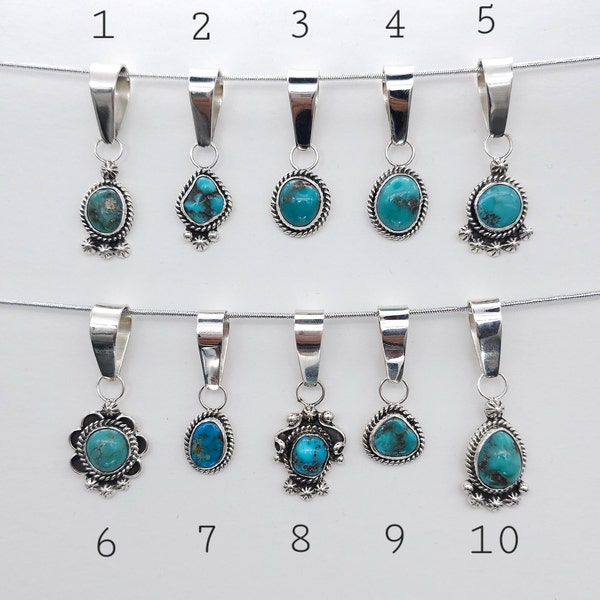 turquoise pendant // sterling silver pendant // navajo jewelry // thomas charley