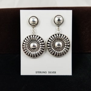 navajo jewelry // navajo earring // navajo // navajo dangle concho earrings // concho earrings // dangle earrings