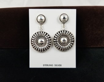 navajo jewelry // navajo earring // navajo // navajo dangle concho earrings // concho earrings // dangle earrings