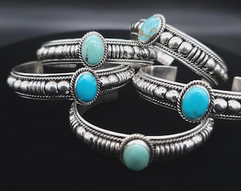 Navajo Bracelets // Turquoise Bracelets // Thomas Charley // Sterling Silver Bracelets // Sterling Silver // Navajo Jewelry