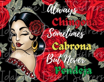 Chingona, Cabrona, Pendeja, Regalo, PNG, Sublimación, Vaso, 20 oz, Vaso Flaco, Latina,