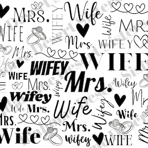 Frau, Wifey, Mrs. png, 20 oz Skinny Tumbler, Wrap, Hochzeit, Geschenkidee