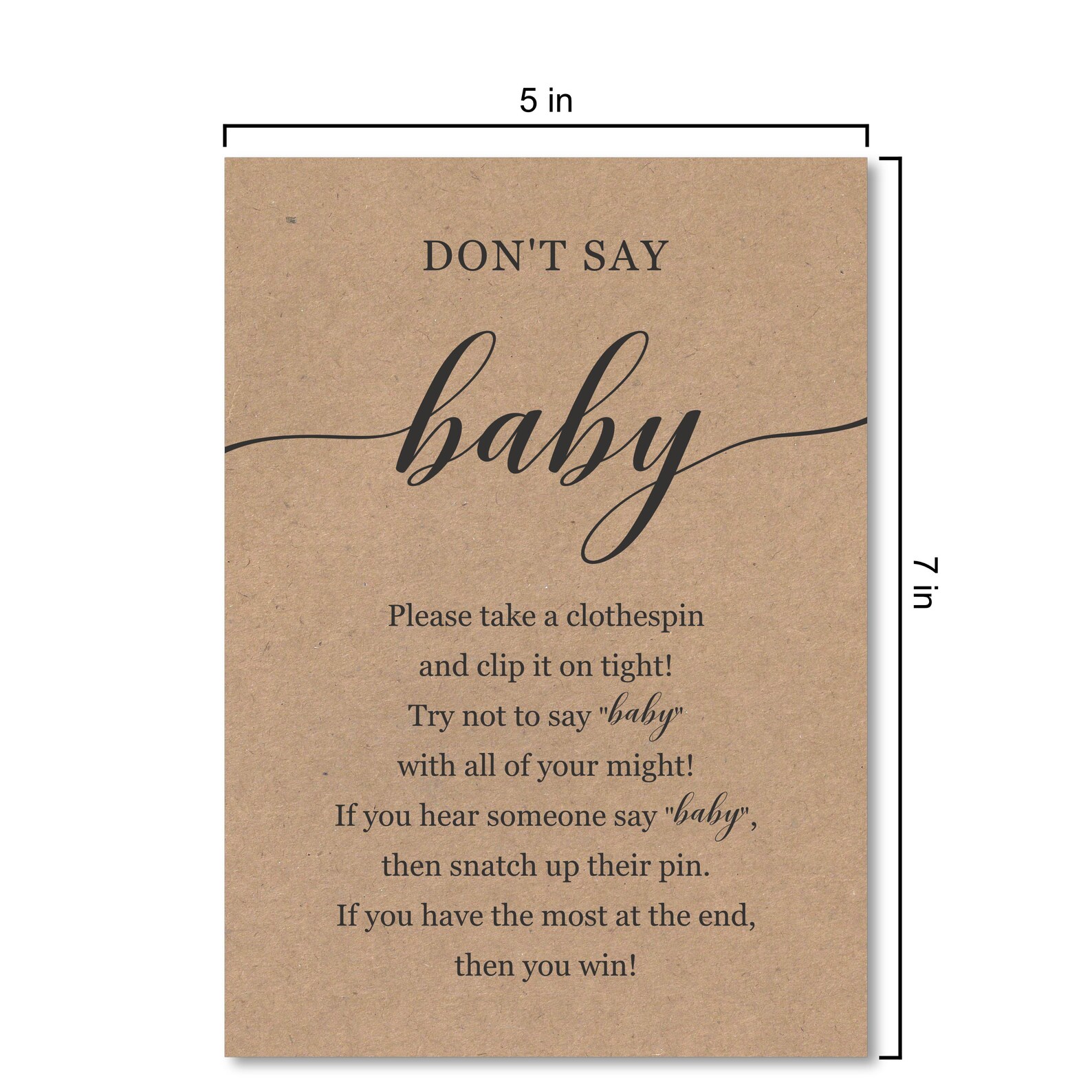 Baby Shower Clothespin Game Don't Say Baby Game for Etsy