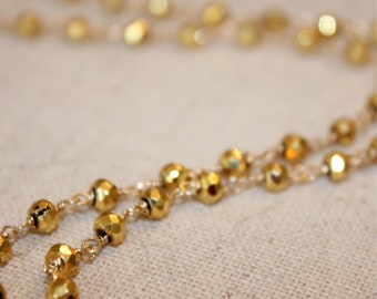 14K Gold Filled Golden Pyrite Necklace