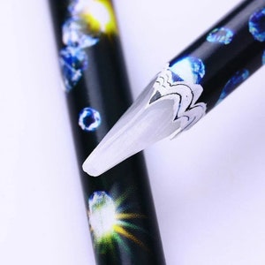 2PCS Rhinestone Picker Dotting Pen Dual-Ended Nail Diamond Painting Dotting  Tool Pen Wax Pencil Gems Crystals DIY Nail Art Crafts Applicator Jewel Picker  Tool With 1Pcs Tweezer 
