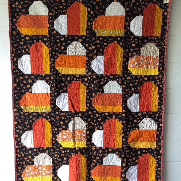 Candy Corn Kistart my Heart Quilt - FINISHED QUILT