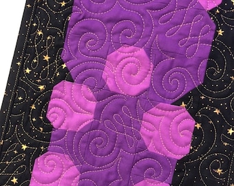 Handmade Gummy Bear Wall Hanging / Mini Quilt - Grape in Midnight