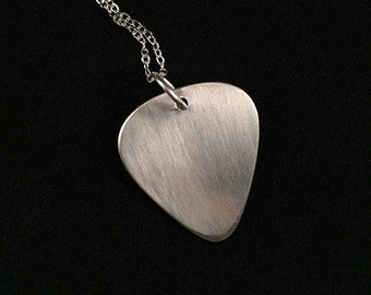 Guitar Pick Pendant Necklace | Sterling Silver | Guitarist | Rock n Roll | Handmade