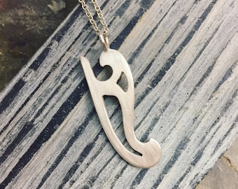 Colgante de curva francesa: regalo de plata de ley hecho a mano para un artista, arquitecto o dibujante