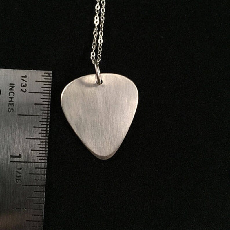 Guitar Pick Pendant Necklace Sterling Silver Guitarist Rock N Roll