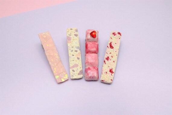 Polymer Clay Barrettes Swarovski Hair Clip Etsy