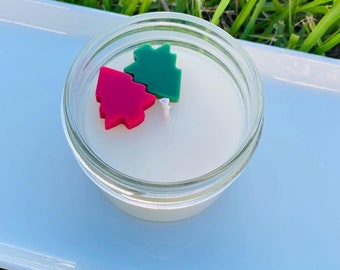 Christmas Soy Candle | Small | Mason Jelly Jar | Home Fragrance | Gingerbread | Evergreen | Snowflake | Peppermint |  Berry | Marshmallow