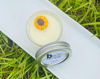 Floral  | Clean | Soy Candle | 4oz | Mason Jelly Jar | Home Fragrance | Sunflower | Rose | Daisy | Lavender | Doves | Baby Powder | Sweet