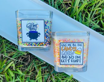 Halloween | Square Jar Candle | Sprinkles | Candy Corn | Witches Brew | Spooky Season | Trick or Treat | Home Fragrance | Vanilla | Berry