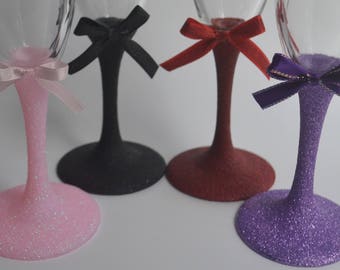 Glittered Drinkware Glasses (Champagne, Large Wine, Small Wine, Martini, Margarita, Sports Mug, Stemless Wine)