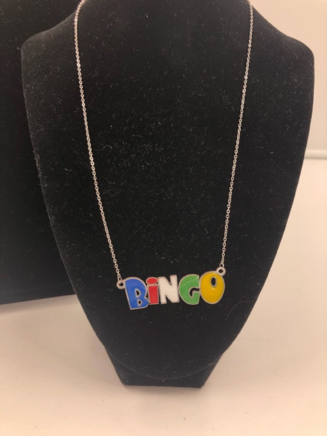 BINGO Charm With Necklacestainless Steel Etsy