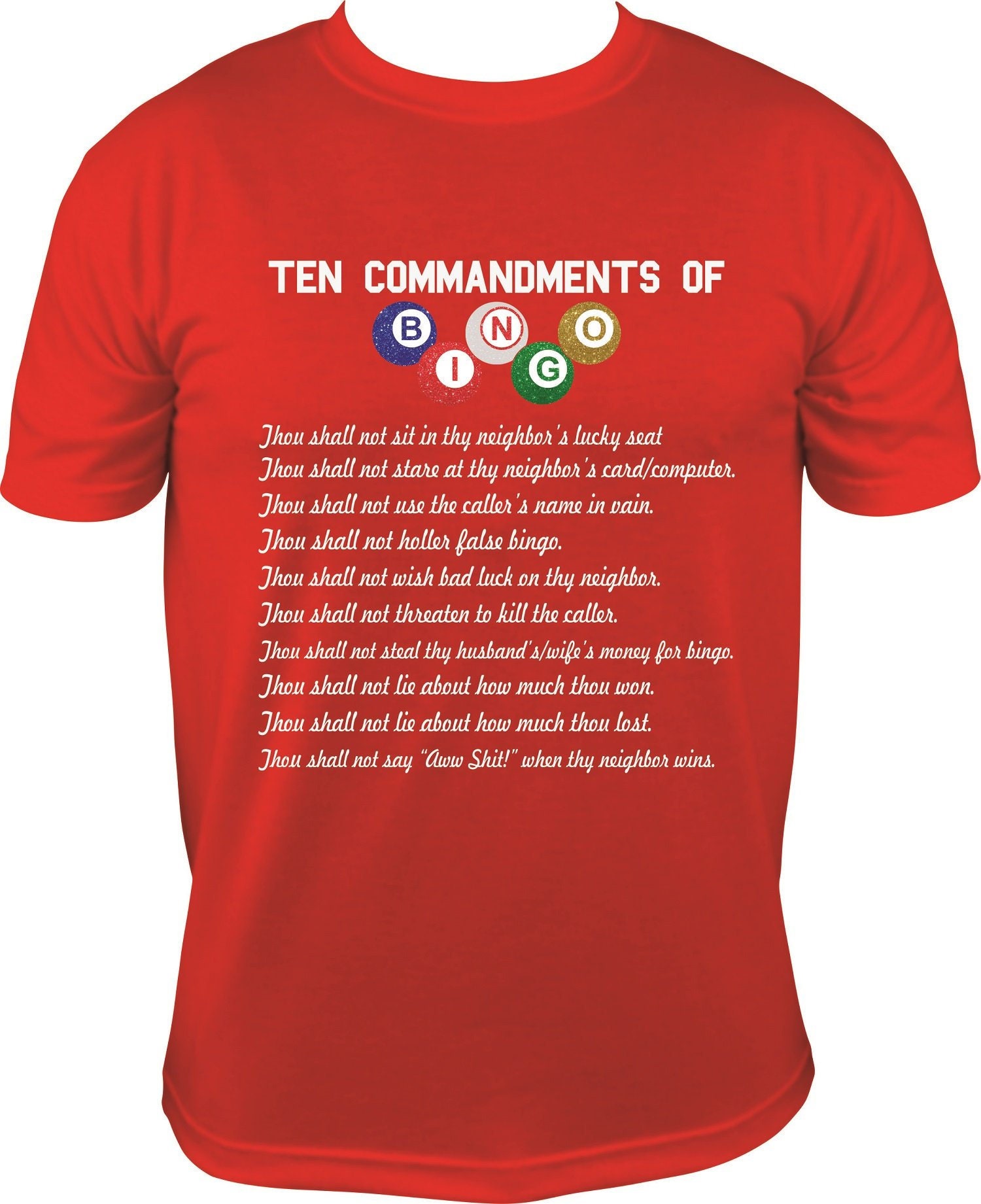 BINGO Ten Commandments T-shirt