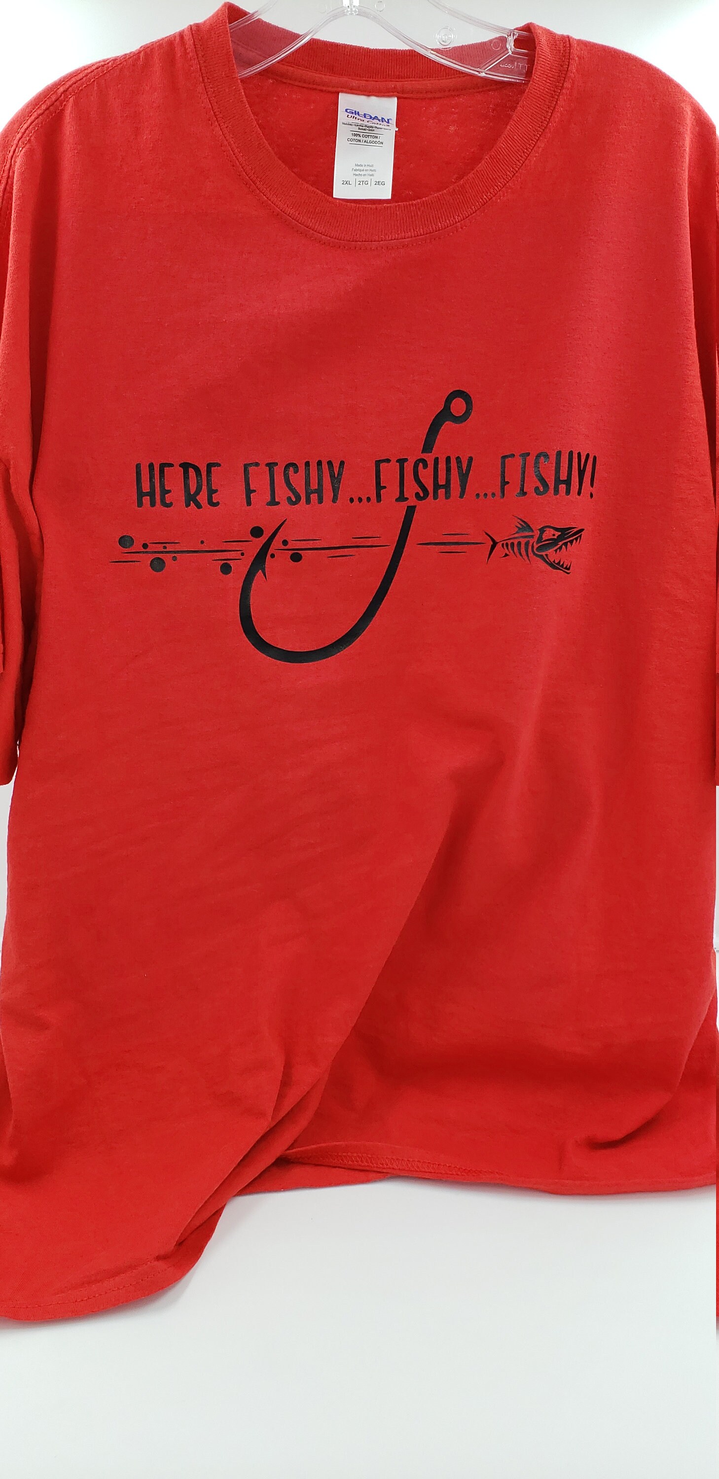 HERE FISHY FISHY T-Shirt – S, Heather Gray