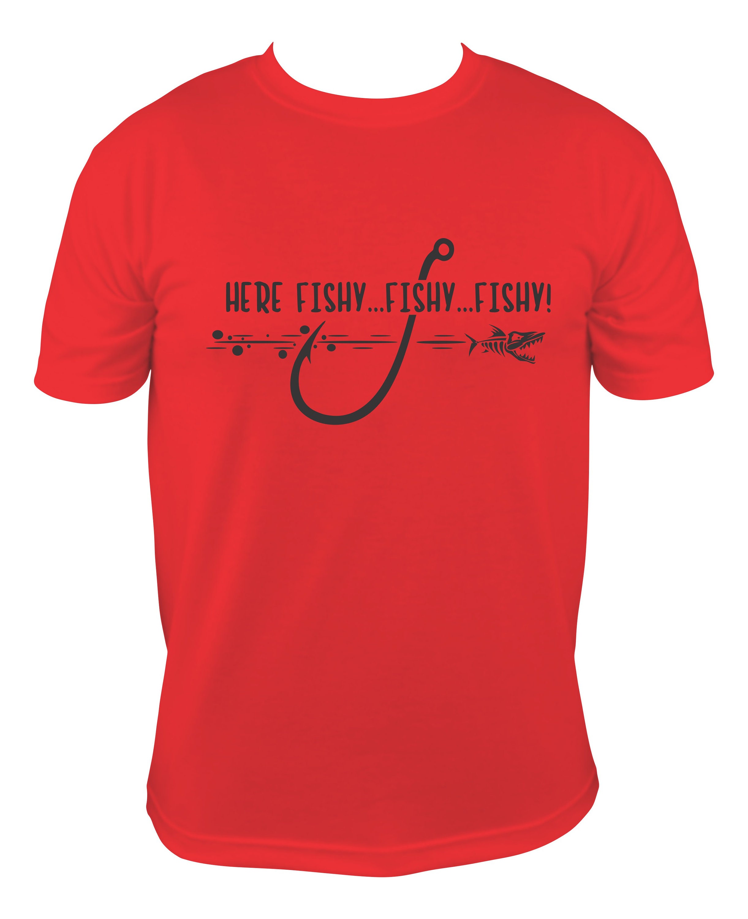 HERE FISHY FISHY T-Shirt – S, Gray
