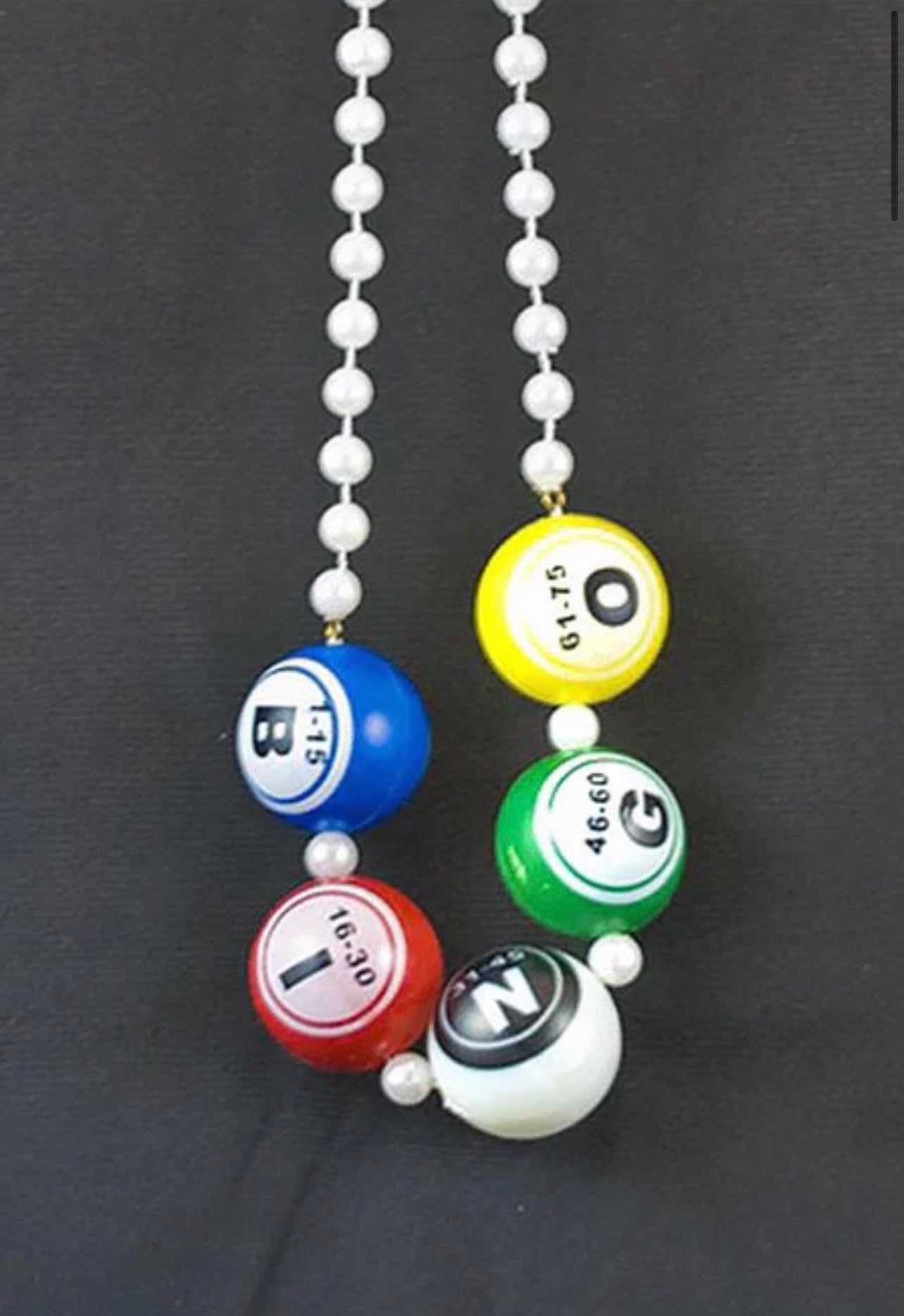 Bingo ball necklace