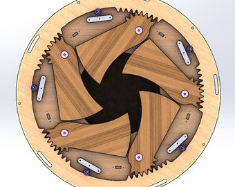 Wood Rotating Dining Table Design Plan -Diameter 2m V1