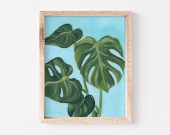 Deliciosa Fine Art Print, Acrylic Tropical Plant Painting, Archival Giclèe, Colorful Wall Art