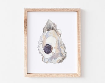 Solitude - watercolor oyster painting fine art print