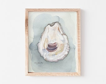 The Fade - watercolor oyster painting fine art print