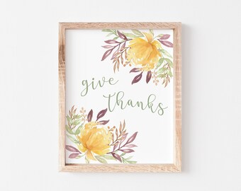 Give Thanks - watercolor painting art print