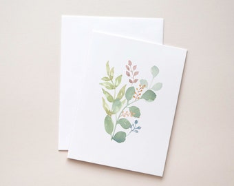 Eucalyptus Bundle Greeting Card, watercolor flower card, thank you card