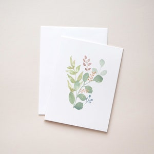 Eucalyptus Bundle Greeting Card, watercolor flower card, thank you card