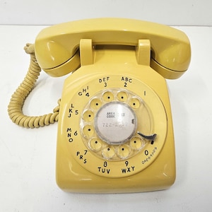 Vintage Bell System Western Electric Harvest Gold Rotary Phone Model 500- Bananarama Phone