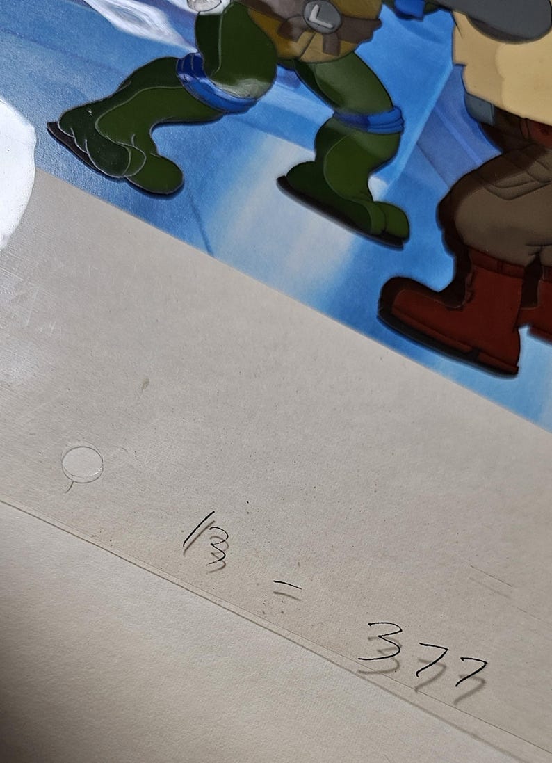 Vintage 1989 Teenage Mutant Ninja Turtles Handpainted Production Animation Cel image 9