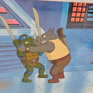Vintage 1989 Teenage Mutant Ninja Turtles Handpainted Production Animation Cel image 3