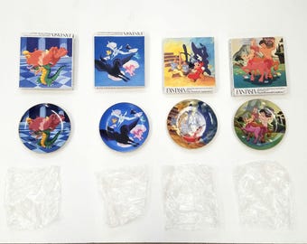 Vintage Walt Disney Fantasia 50th Anniversary Plate Set with Boxes Sorcerer&#39;s Apprentice Dance of the Hours Sixth Pastoral Symphony