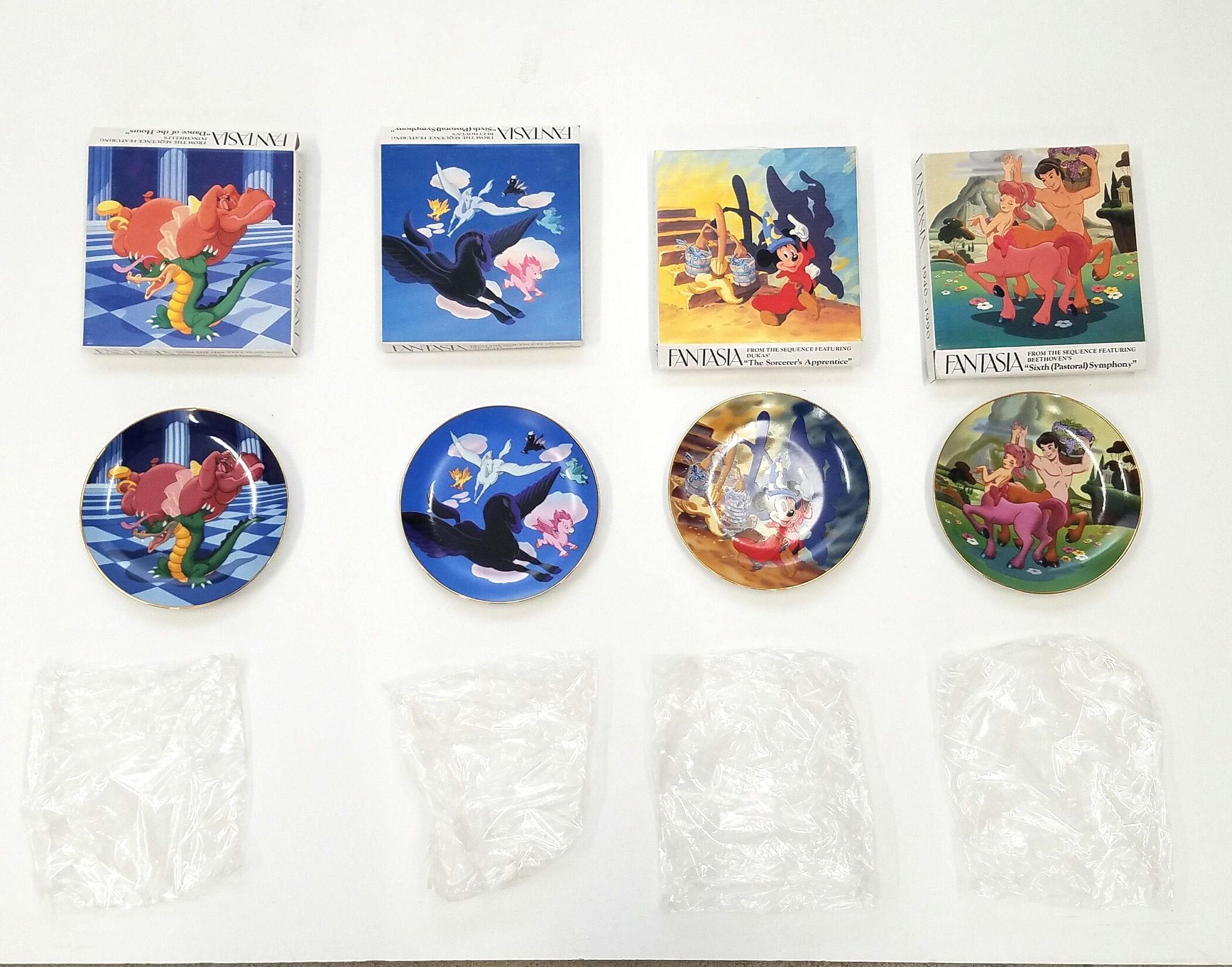 Vintage Walt Disney Fantasia 50th Anniversary Plate Set With Boxes
